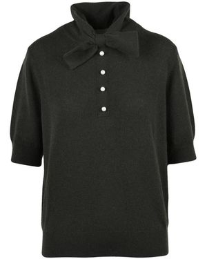 Allude Round-Neck Knitwear - Black