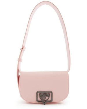 Chiara Ferragni Zwarte Faux Leren Schoudertas - Roze