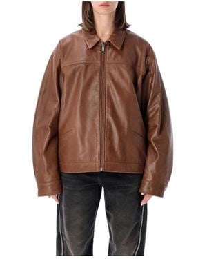 Haikure Jassen ,Bruin ,Leer Jocelyn Cropped Silky Leren Jas