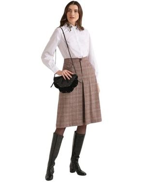 Maliparmi Rokken ,Veelkleurig ,Wol Chromatic Check Rok - Bruin