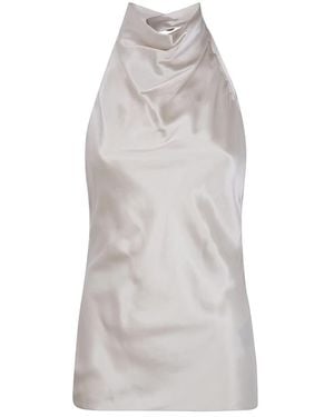 Balmain Satin Halterneck Top - Grau