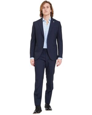 Luigi Bianchi Single Breasted Suits - Blue
