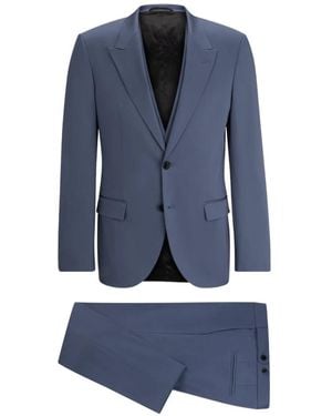 HUGO Single Breasted Suits - Blue