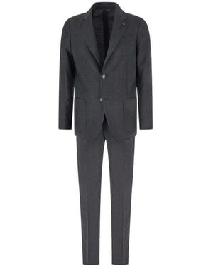 Lardini Prince Of Wales Check Suit - Zwart