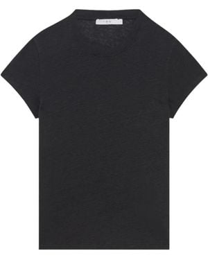 IRO Schwarzes Leinen T-Shirt Dritter Stil