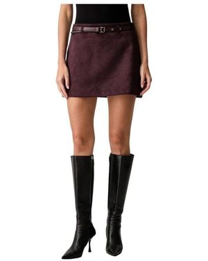 Guess Suede Mini Rok - Paars