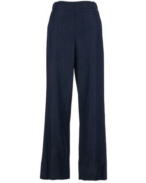 Plain Wide Trousers - Azul