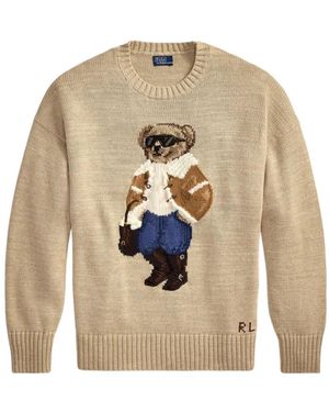 Ralph Lauren Winter Polo Bear Crewneck Sweater - Wit
