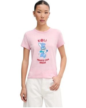 KENZO Tops ,Roze ,Katoen Cartoon T-Shirt