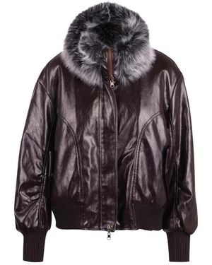 S.w.o.r.d 6.6.44 W.O.R.D 6.6.44, ,Jassen ,Bruin ,Polyester 6644 Cropped Faux-Fur Jacket - Zwart