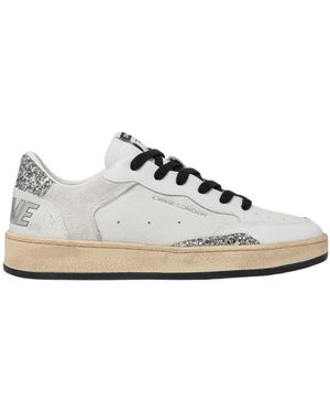 Crime London Sneaker bianca con dettagli glitter argento - Bianco