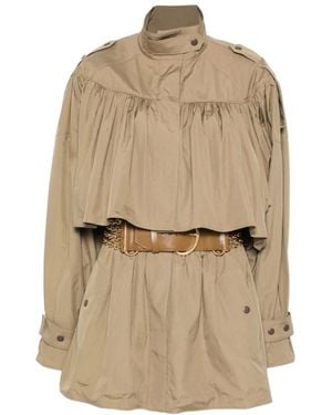 Chloé Kurzer Trenchcoat Mit Hohem Kragen - Natur