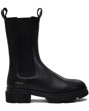 Copenhagen Shoes Schwarze Leder Stiefeletten Stilvolles Aussehen