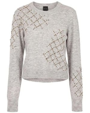 Pinko Round-Neck Knitwear - Gris