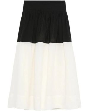 Sea Tweekleurige A-Lijn Rok - Zwart