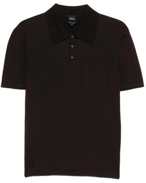 A.P.C. Tops ,Bruin ,Katoen Colin Polo Shirt - Zwart