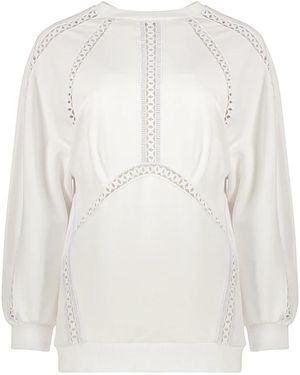Alberta Ferretti Baumwoll Sweatshirt - Weiß