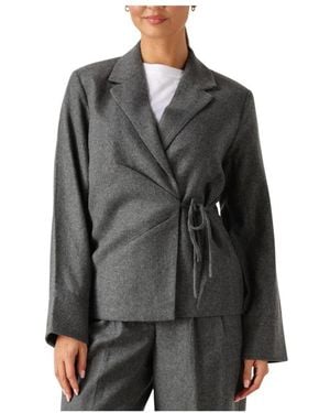 Second Female Milea Wrap Shirt - Grau