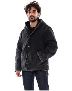 Levi's Deck Hoodie Sherpa Jacke Ein Nacht Outsider - Schwarz
