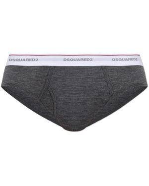 DSquared² Ondergoed ,Grijs ,Wol Wool Briefs Met Logo