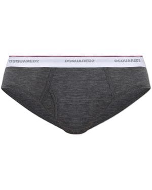 DSquared² Woll-Slip Mit Logo - Grau