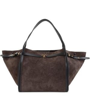 Tod's Tassen ,Zwart ,Leer Tim Medium Shopping Bag - Bruin