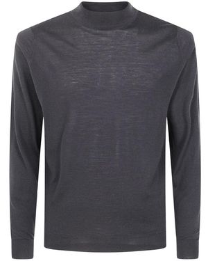 John Smedley Truien & Vesten ,Zwart ,Wol Harcourt Mock Turtleneck Pullover - Grijs
