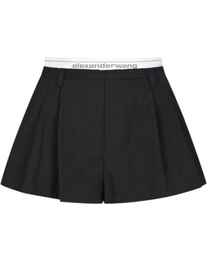 Alexander Wang Logo Elastische High-Rise Short - Zwart