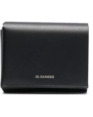 Jil Sander Tri-Fold Leder Geldbörse - Schwarz