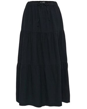 Part Two Rokken ,Blauw ,Katoen Donkerblauwe Rok Met Ruchedetails - Zwart