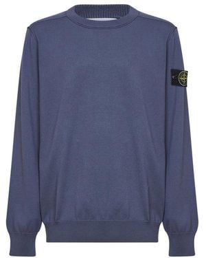 Stone Island Round-Neck Knitwear - Azul