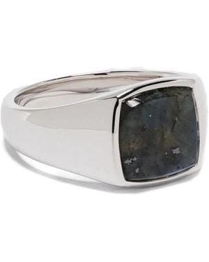 Tom Wood Larvikit-Stein-Signet-Stil Schmuck - Grau