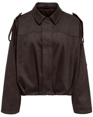 ONLY Moon Stina Kunstleder-Bomberjacke - Schwarz