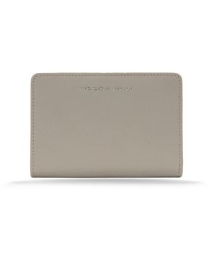 Tosca Blu Accessoires ,Grijs ,Leer Leren Damesportemonnee Met Muntvak