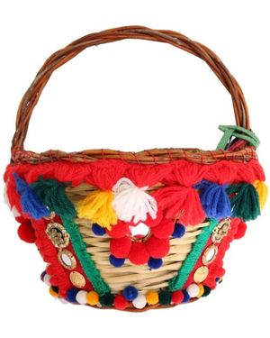 Dolce & Gabbana Agnese kristall pom pom tasche - Rot