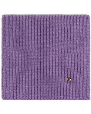 Versace Rippstrick-Schal Aus Wolle - Lila