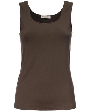 Le Tricot Perugia Sleeveless Tops - Brown