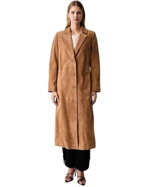 Guess Single-Breasted Coats - Marrone
