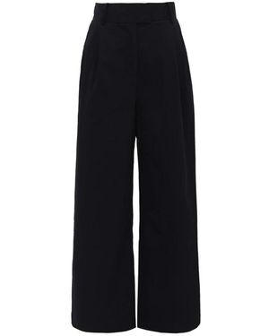 FRNCH Marineblaue Leinenhose Mit Weitem Bein Albane - Schwarz
