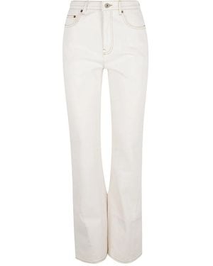 Burberry Jeans ,Grijs ,Katoen High Rise Bootcut Jeans - Wit