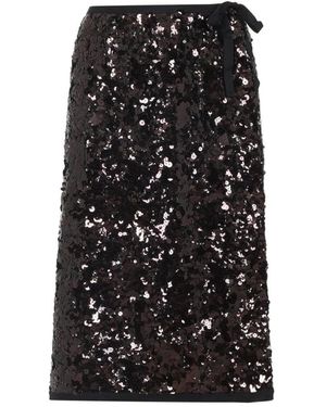 Prada Rokken ,Zwart ,Leer Polyamide Midi Rok