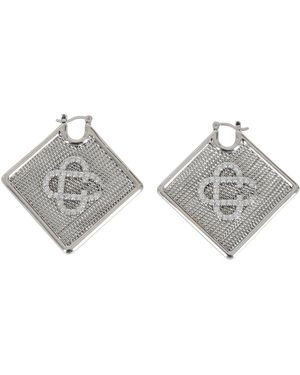 CASABLANCA Accessoires ,Grijs ,Diamond Logo Ear Hoops