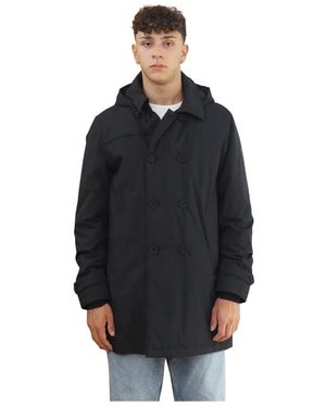 People Of Shibuya Jassen ,Zwart ,Zwarte Gewatteerde Dubbelrijige Winterjas