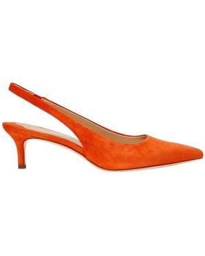 Ralph Lauren Décolleté Lolah Ii Suede Slingback Pump - Rot