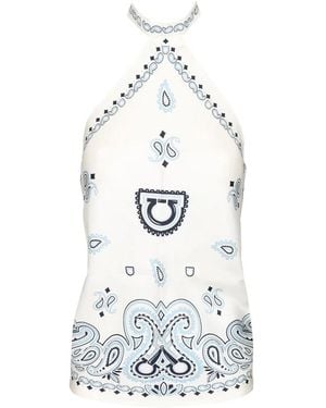 Ferragamo Sleeveless Tops - White