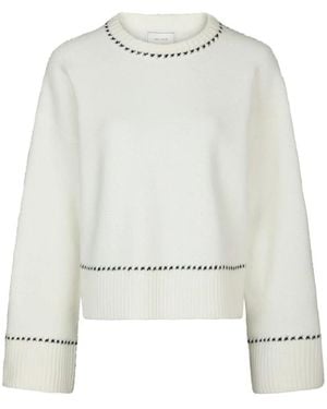 Neo Noir Round-Neck Knitwear - White