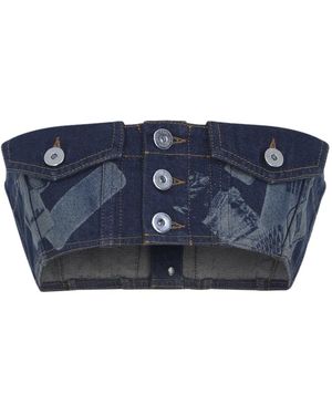 Jean Paul Gaultier Tops ,Blauw ,Katoen Sleeveless Top