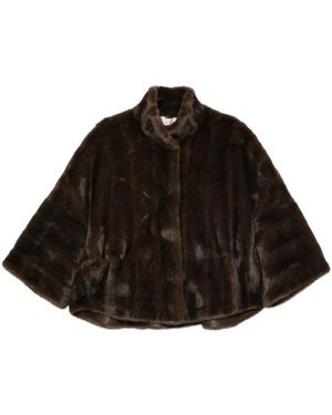 VALENTINI 1972 Jassen ,Bruin ,Polyester Jas Van Imitatiebont - Zwart