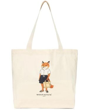 Maison Kitsuné Dressed Fox Tote - Natur