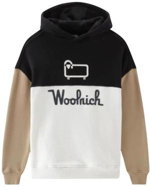 Woolrich Color Block Hoodie - Zwart